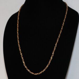 🌰✨📿 Vintage Rope Chain · Gold + Brown Twist · 25"